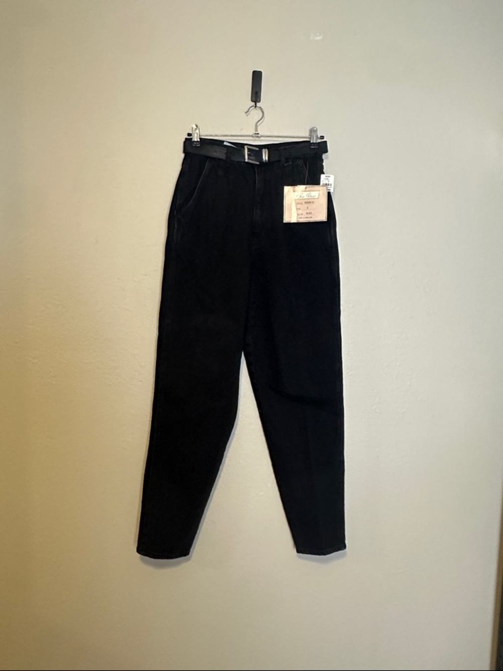 Vintage Deadstock Bill Blass High Waisted Pleated‎ Baggy Jeans in Black Size 8